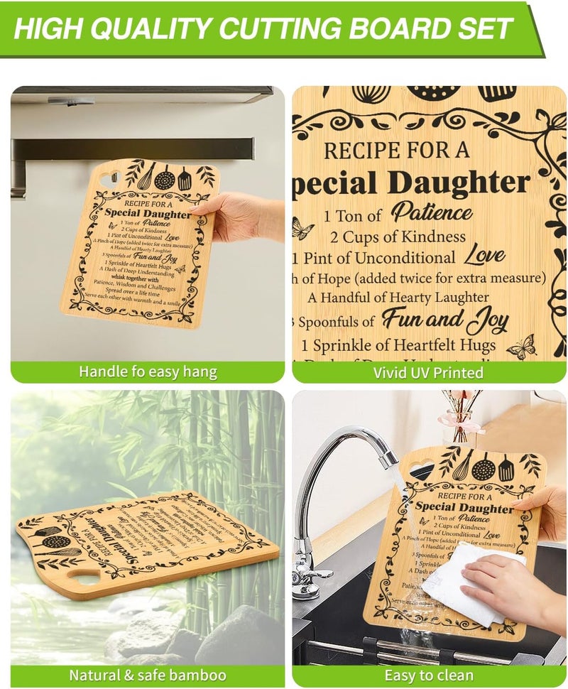 Aremdys Daughter Gifts from Mom Dad, Recipe for a Special Daughter Cutting Board Set Useful Kitchen Gift for Daughter, Valentine Birthday Tanksgiving Gifts for Daughter - Image 4